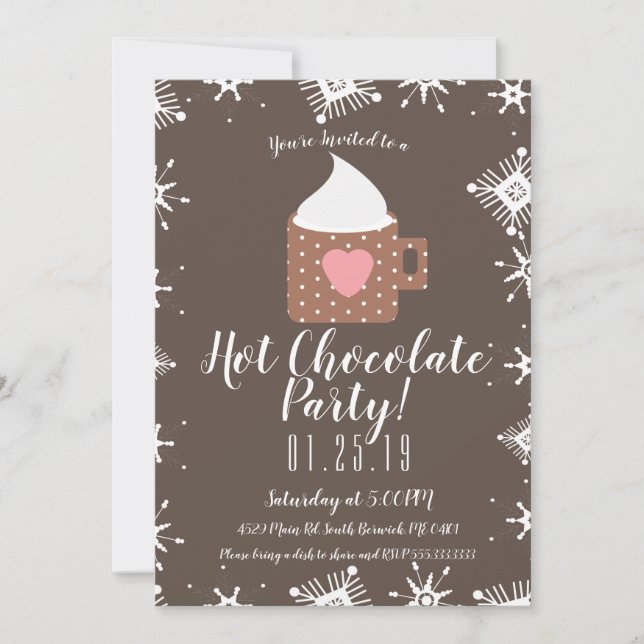 Kall Winter Hett Chocolate Campfire Mugg Meddelande (Framsida)