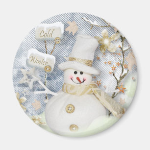 Kall Winter Snögubbe Magnet