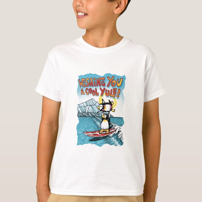 Kall Yule tandemcykel som surfar hawaianska T-shirt (Framsida)