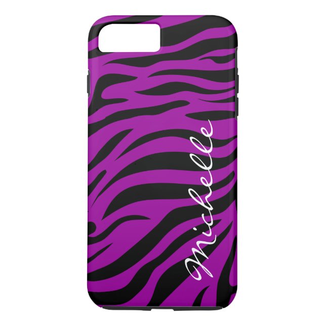 Kall zebra ränderMonogram Case-Mate iPhone Skal (Baksida)