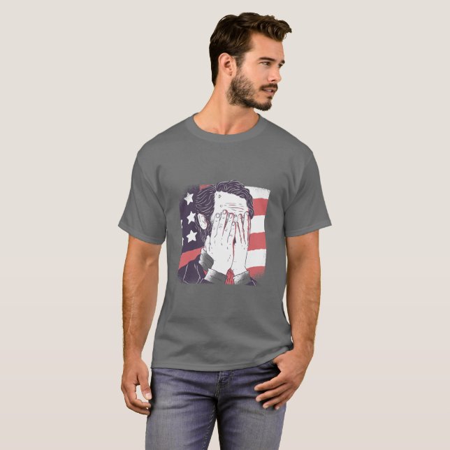 KALLA ABRAHAM LINCOLN FACEPALM T SHIRT (Hel framsida)
