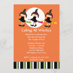 Kalla alla häxor Halloween inbjudan