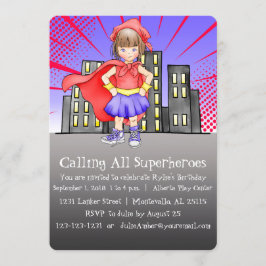 Kalla alla Superheroes födelsedag Inbjudningar