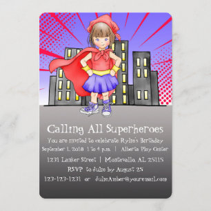 Kalla alla Superheroes födelsedag Inbjudningar