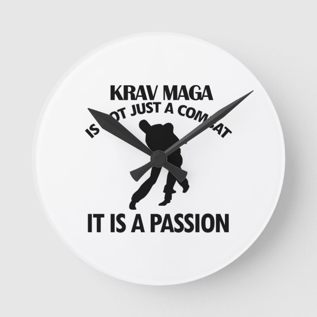 kalla DESIGNER för KRAV MAGA Rund Klocka (Framsida)