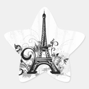 Kalla Eiffel som torn virvlar runt, pricker Stjärnformat Klistermärke