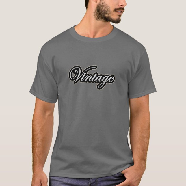 Kalla färger för vintagesilversvart tee (Framsida)