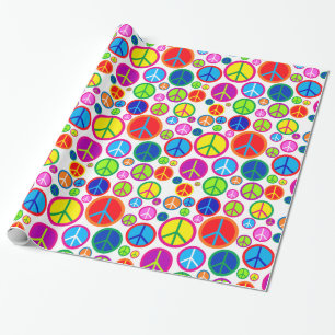 Kalla färgrika Groovy fredsymboler Presentpapper