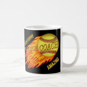 Kalla flammande SOFTBALLLAGLEDAREGÅVOR är Kaffemugg