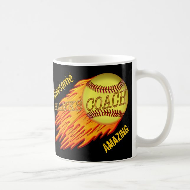 Kalla flammande SOFTBALLLAGLEDAREGÅVOR är Kaffemugg (Höger)