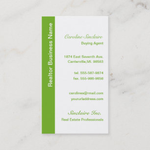 Kalla gröna fastighetsmäklarevisitkortar visitkort