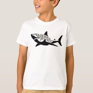Kalla Hangry hajsilhouette & textsvart och grå T Shirt