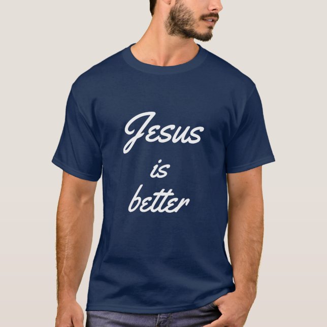 Kalla Jesus är den bättre marinblåa T-tröja T Shirt (Framsida)
