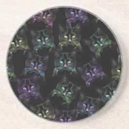 Kalla katter på svart! Mång--färgade katter Underlägg