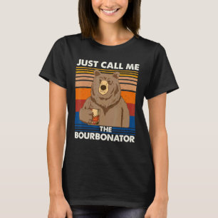 Kalla mig Bourbonator Whiskey Bourbon Bear. T Shirt