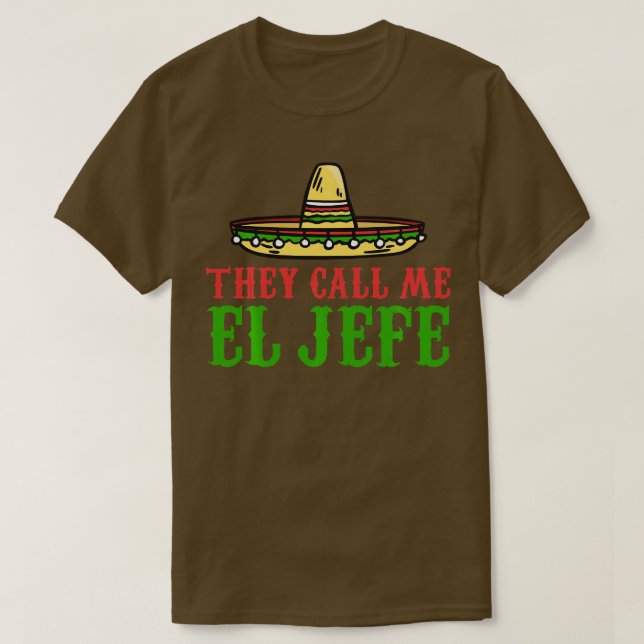 Kalla mig el Jefe Mexican Bearded Manar Long Sleev T Shirt (Design framsida)