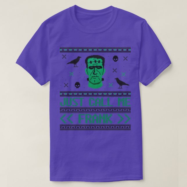 Kalla mig Frank Classic Monster Halloween T Shirt (Design framsida)