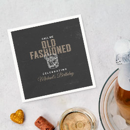 Kalla mig gammal fashioned Whiskey Cocktail Birthd Pappersservett