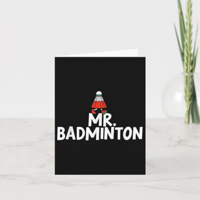 Kalla mig herr badmintonspelare rolig shuttle  kort (Framsida)