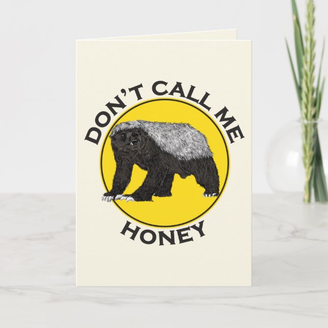 Kalla mig inte Honey badger Badass Gult Feminist Kort (Framsida)