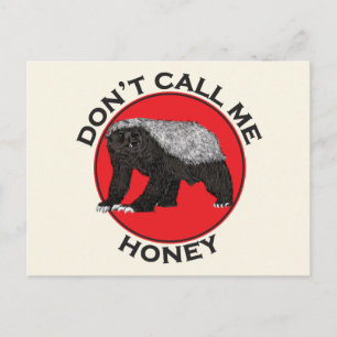 Kalla mig inte Honey badger Badass Nasty Animal Ar Vykort