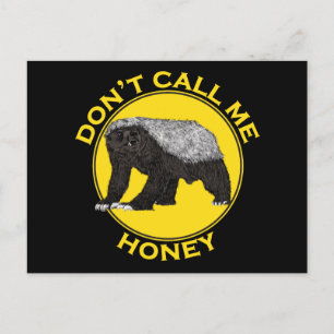 Kalla mig inte Honey badger Funny Badass Animal Ar Vykort