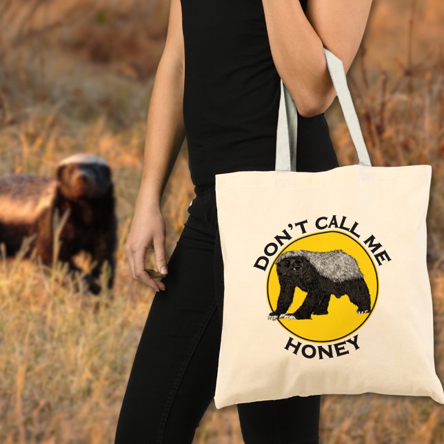 Kalla mig inte Honey Roligt Honey Badger-citat Tygkasse (Honey badger funny quote tote bag )