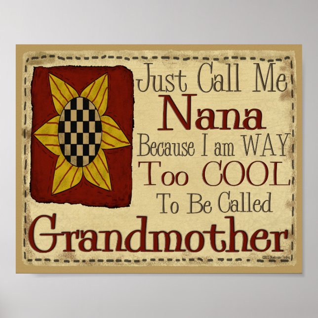 Kalla mig Nana, jag är för Coola för mormor. Poster (Framsidan)