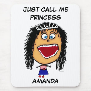 Kalla mig Princess Girl Tecknad. Musmatta