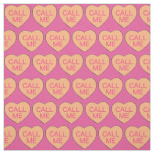 Kalla mig Rosa Orange Candy Hearts Valentine Day Tyg