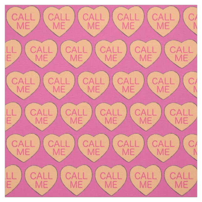 Kalla mig Rosa Orange Candy Hearts Valentine Day Tyg (Provkarta)