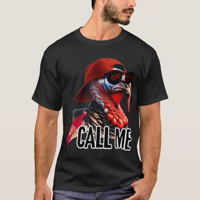 Kalla mig Turkiet Hunter Hunter Hunting Season Cut T Shirt (Framsida)