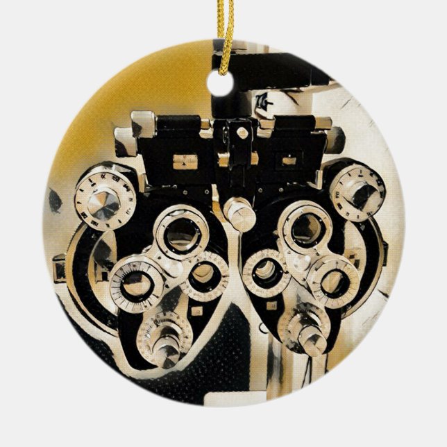 Kalla moderna optometrikerPhoroptor linser Julgransprydnad Keramik (Framsidan)