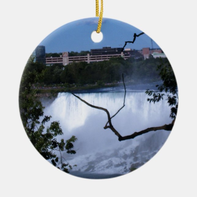 Kalla Niagara Falls Julgransprydnad Keramik (Framsidan)