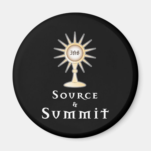 Källa och toppmöte: Heliga Eucharist Magnet (Framsidan)