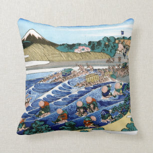 Kalla orientaliska japanska Hokusai Fuji View Kudde