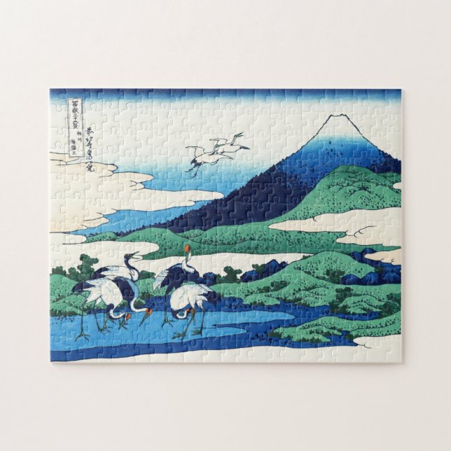 Kalla orientaliska japanska Hokusai Fuji View Pussel (Horisontell)