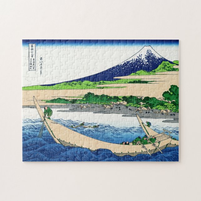 Kalla orientaliska japanska Hokusai Fuji View Pussel (Horisontell)