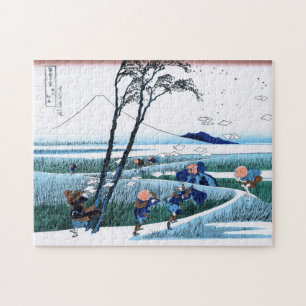 Kalla orientaliska japanska Hokusai Fuji View Pussel