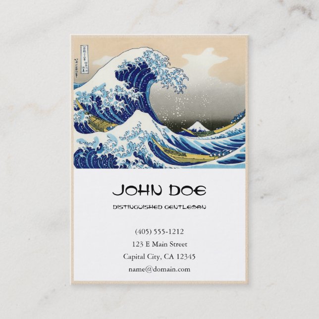 Kalla orientaliska japanska Hokusai Fuji View Visitkort (Framsida)
