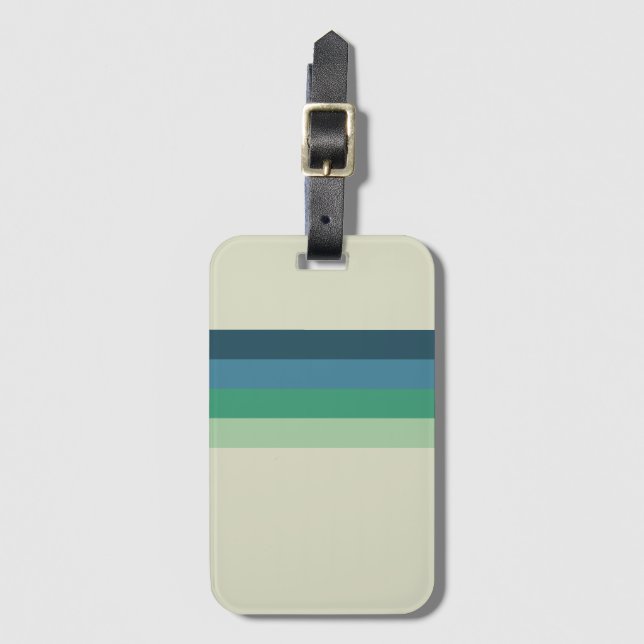 Kalla Retro 70-talrandar Hav-skummar gröna blått Bagagebricka (Framsida vertikal)