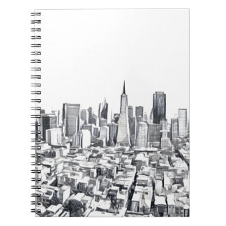 Kalla San Francisco SF Citiscape Anteckningsbok Med Spiral