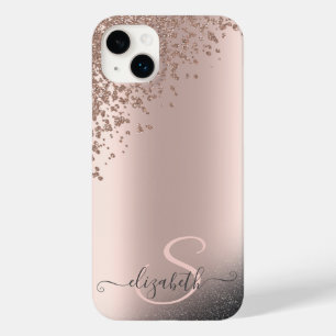 Kalla svarta glitterdiamanter Roséguld Monogram