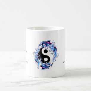Kalla Yin Yang för tecknadtatueringsymbol delfine Kaffemugg