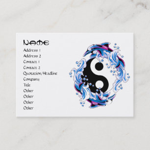Kalla Yin Yang för tecknadtatueringsymbol delfine Visitkort