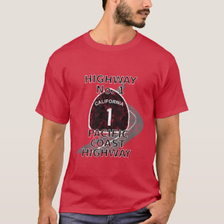 Kallad Shoreline Highway eller Coast Highway Den v T Shirt