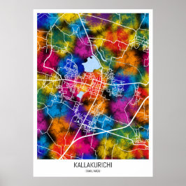 Kallakurichi Tamil Nadu City Karta Poster