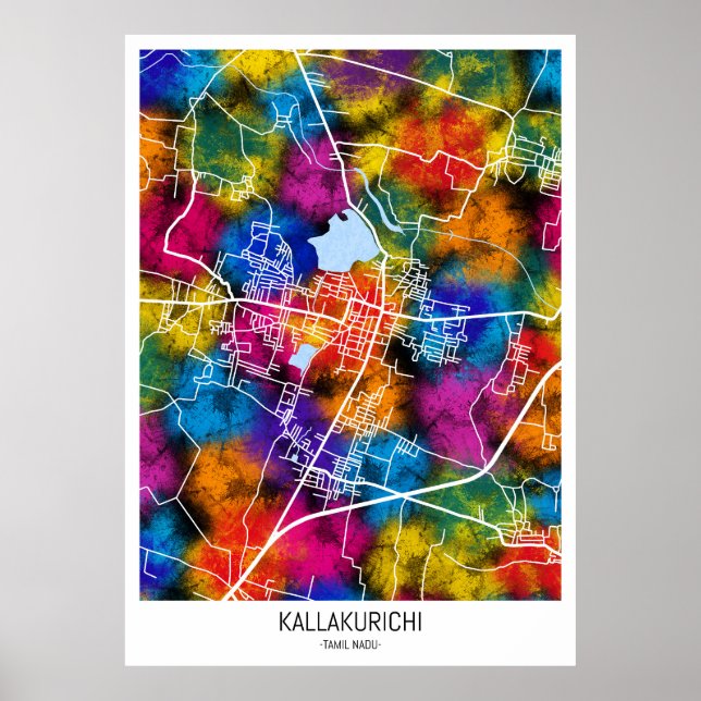 Kallakurichi Tamil Nadu City Karta Poster (Framsidan)