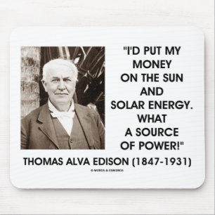 Källan för energi för den Thomas Edison solen Musmatta