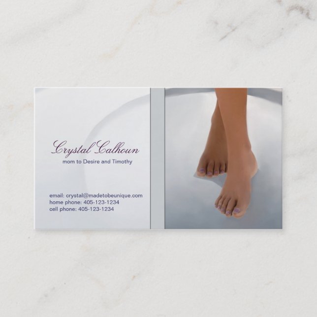 Kallande visitkort för mammor - mall (Framsida)